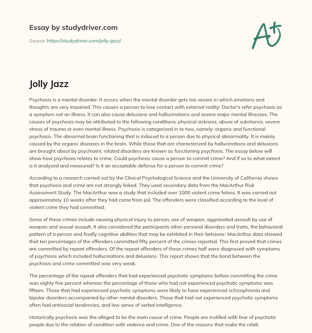 Jolly Jazz essay