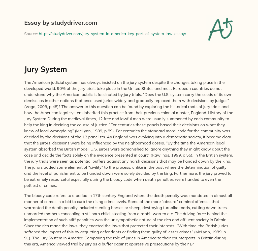 Jury System essay