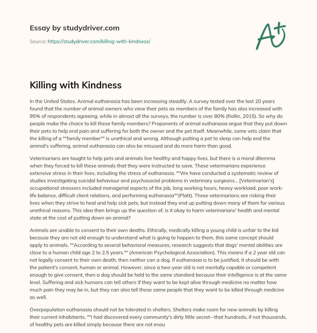 Killing with Kindness essay
