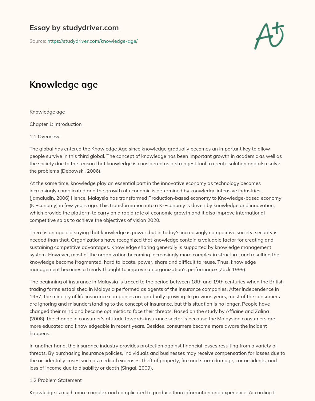 Knowledge Age essay