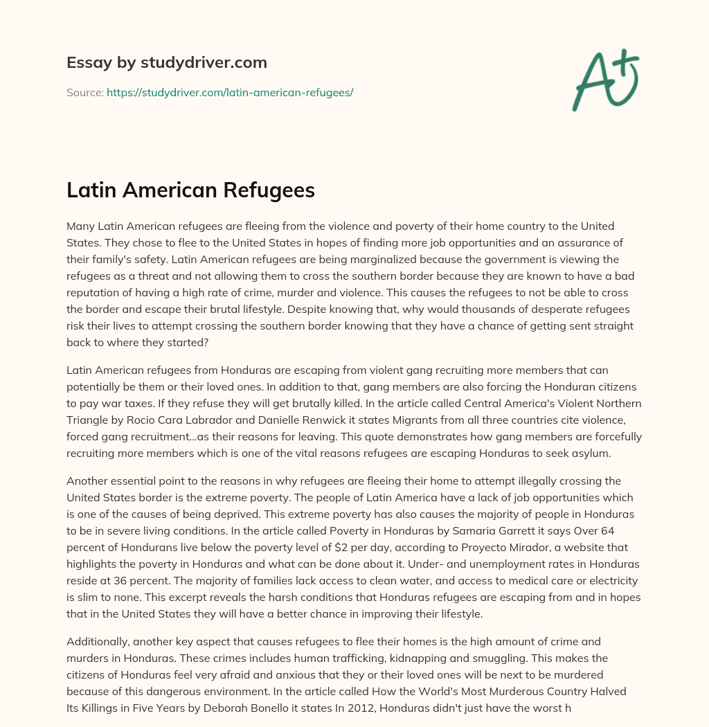 Latin American Refugees essay