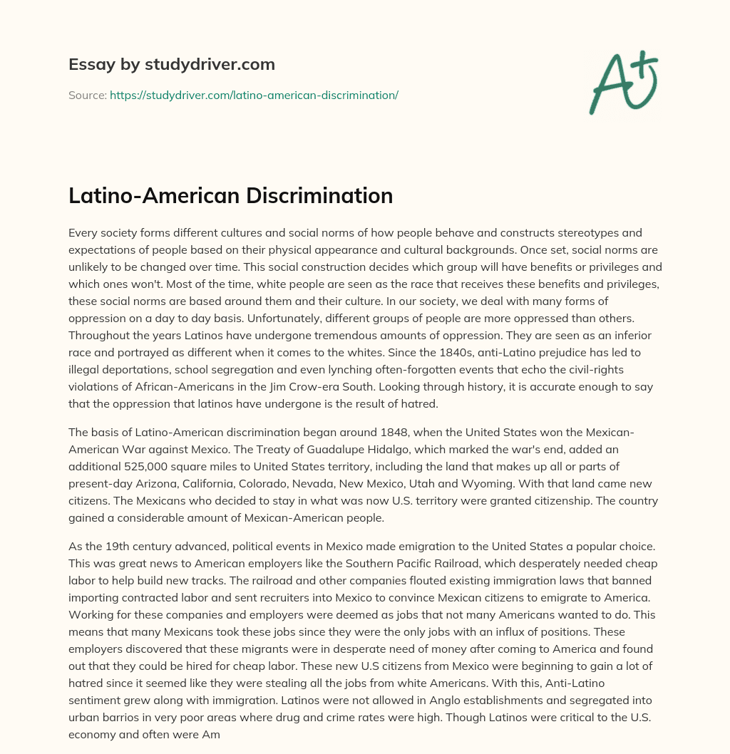 Latino-American Discrimination essay