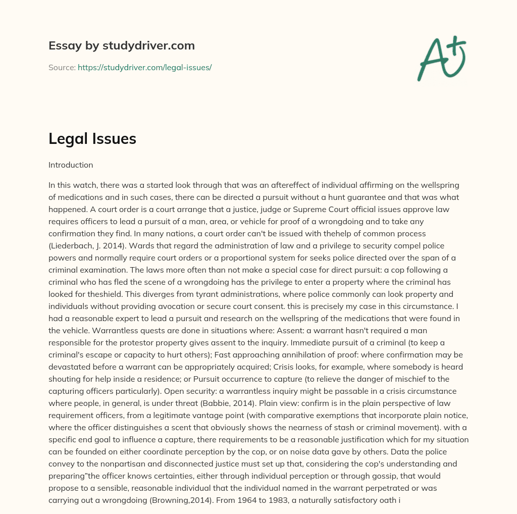 Legal Issues essay