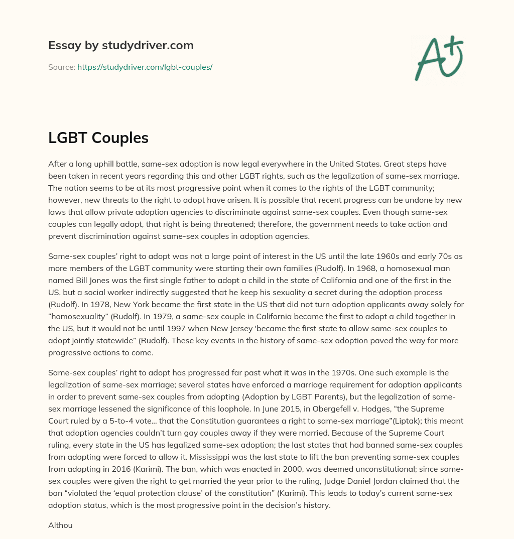 LGBT Couples essay