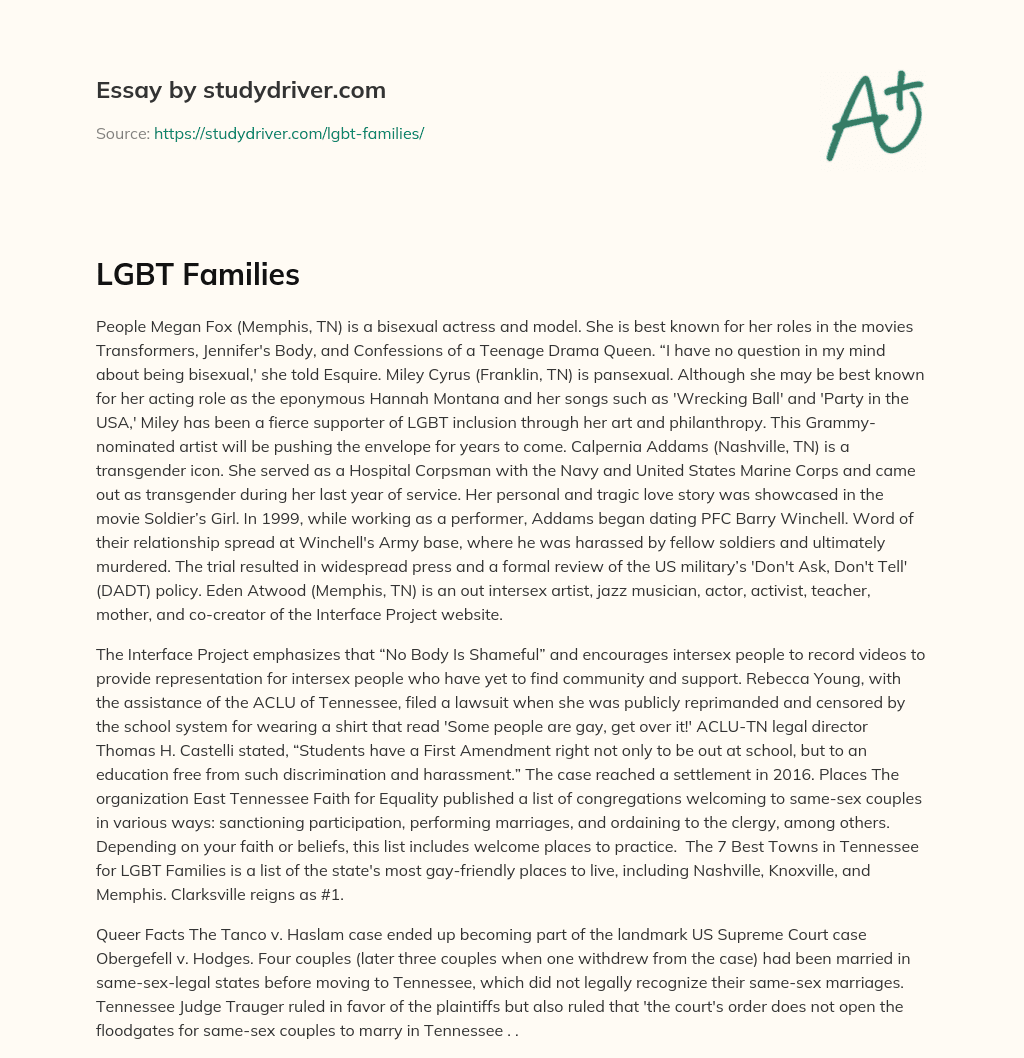 LGBT Families essay