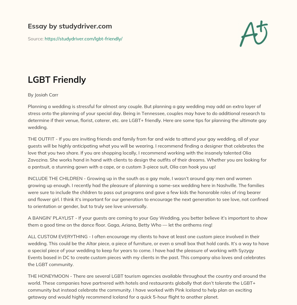 LGBT Friendly essay