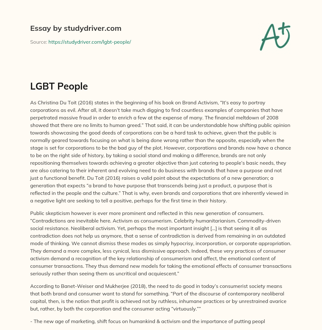 LGBT People essay
