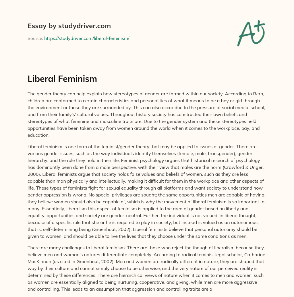 Liberal Feminism essay