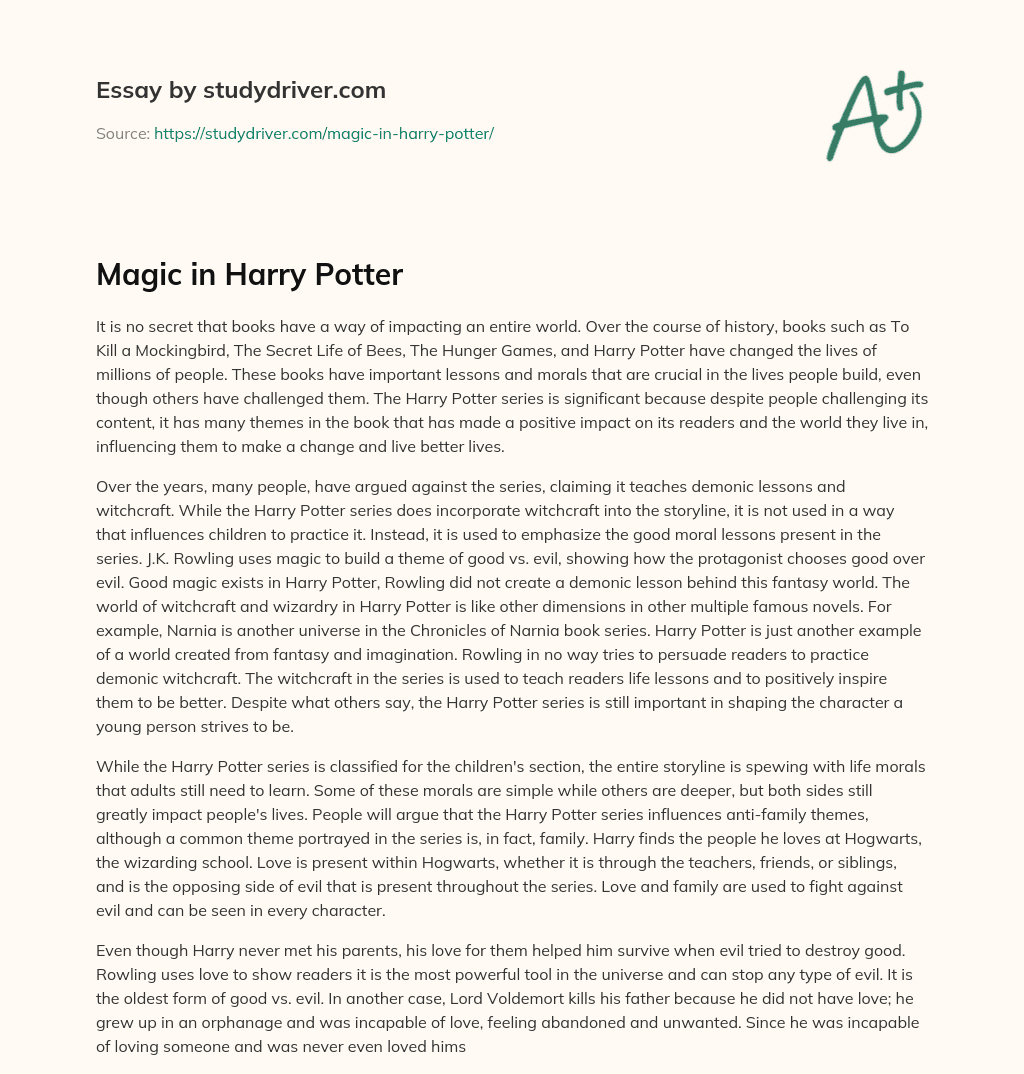 Magic in Harry Potter essay