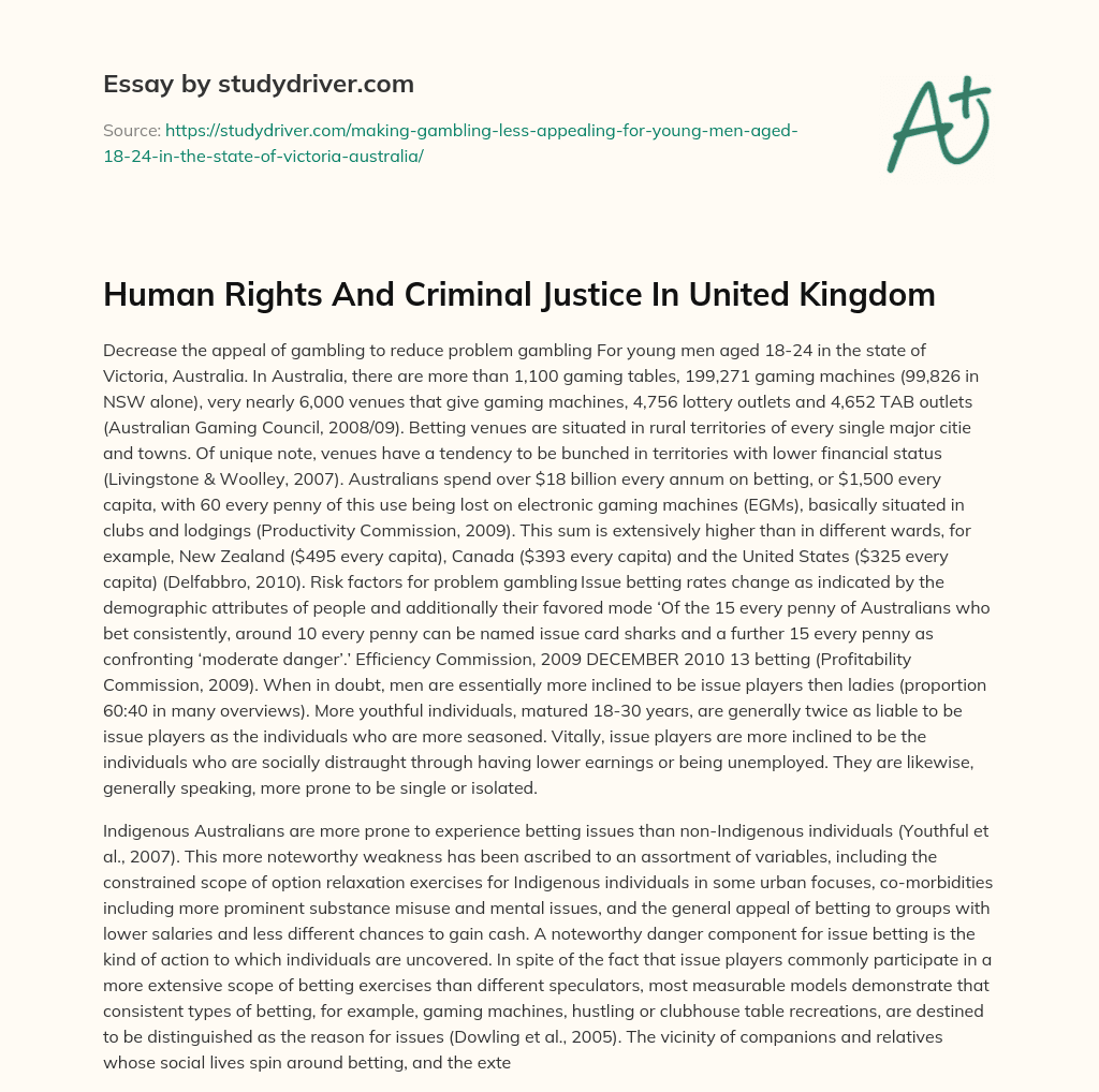 Human Rights and Criminal Justice in United Kingdom essay