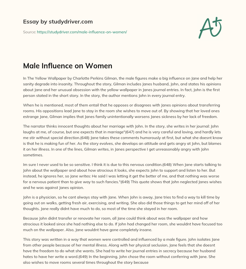 Male Influence on Women essay