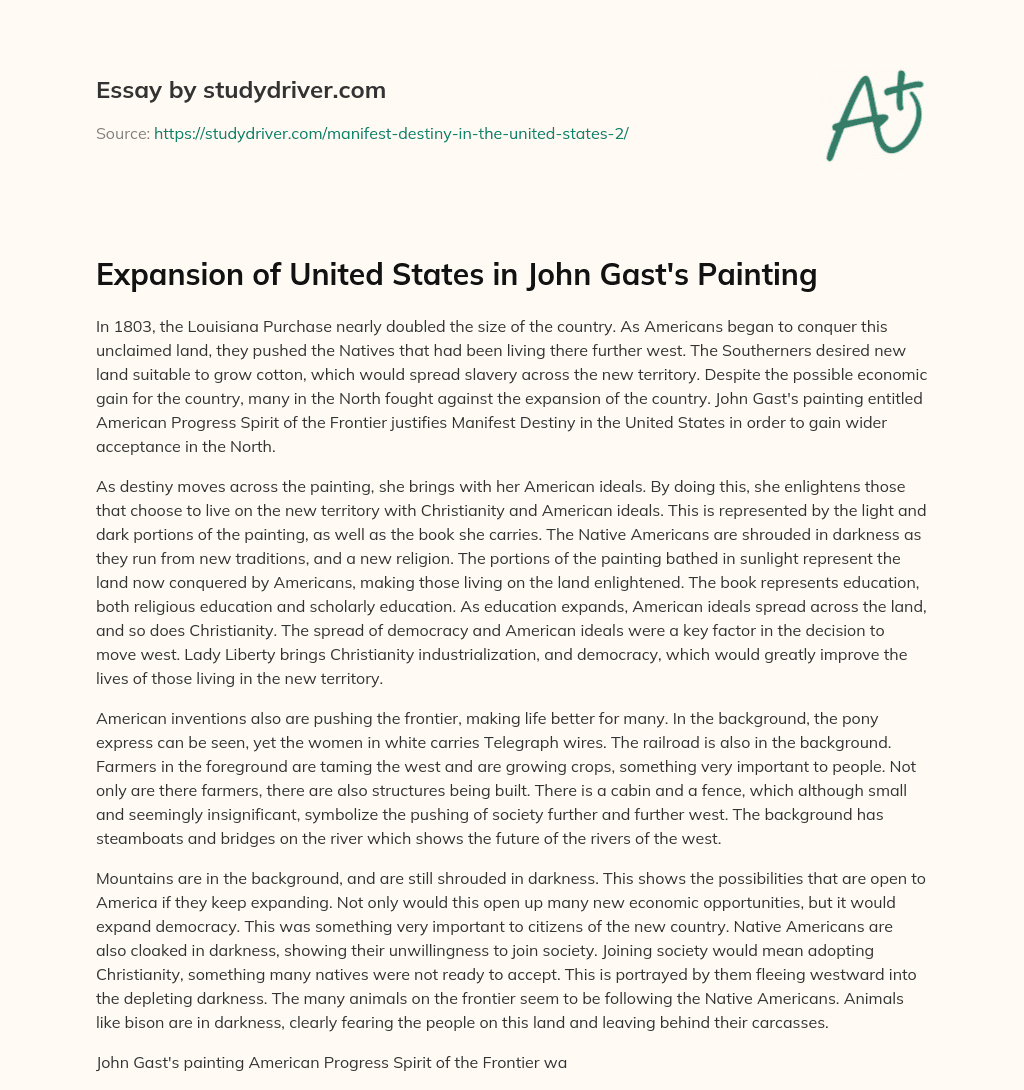 Expansion of United States in John Gast’s Painting essay