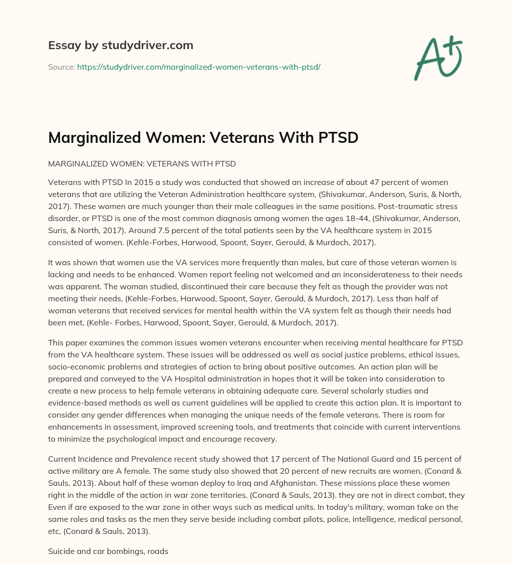 Marginalized Women: Veterans with PTSD essay