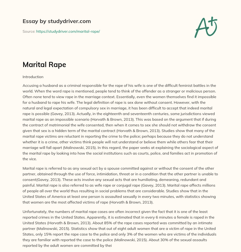 Marital Rape essay