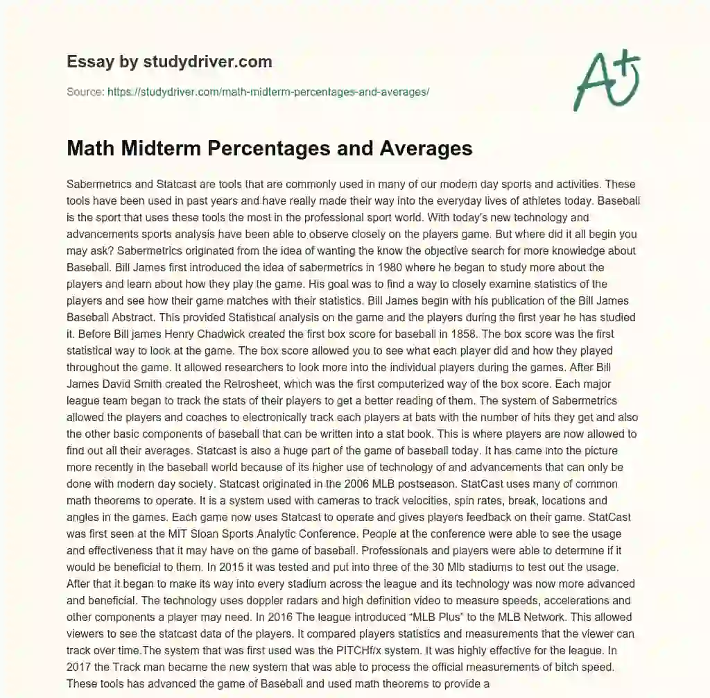 Math Midterm Percentages and Averages essay