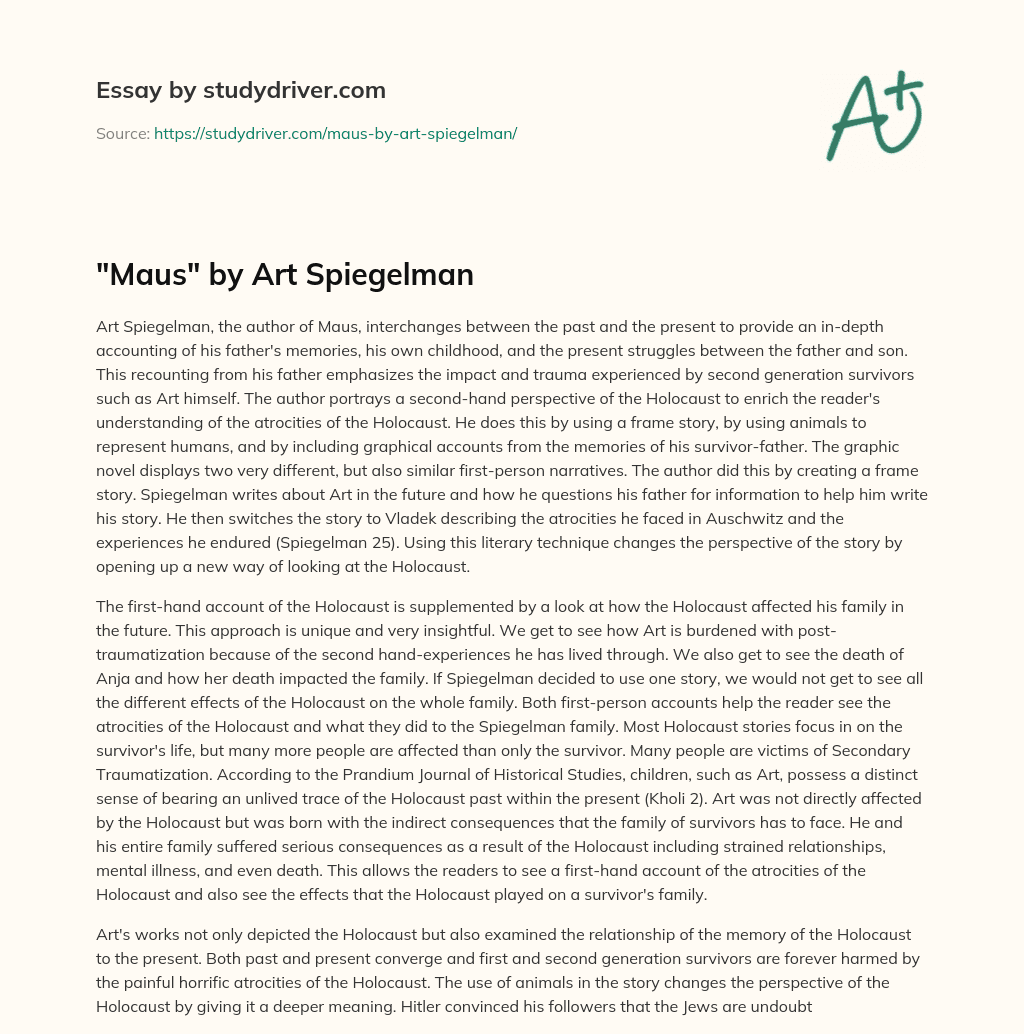 “Maus” by Art Spiegelman essay