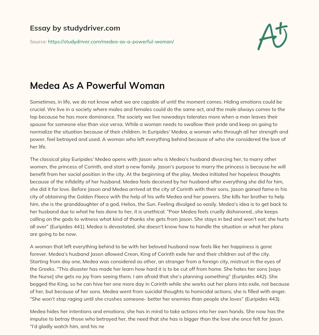 Medea as a Powerful Woman essay