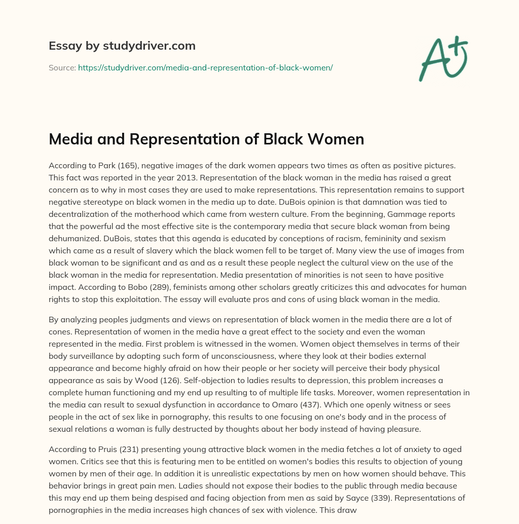 Media and Representation of Black Women essay