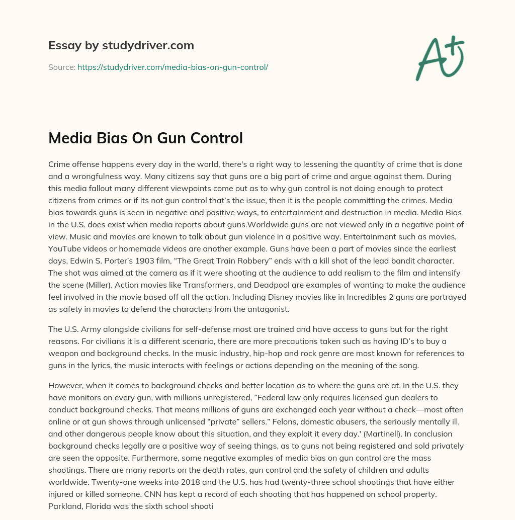 Media Bias on Gun Control essay