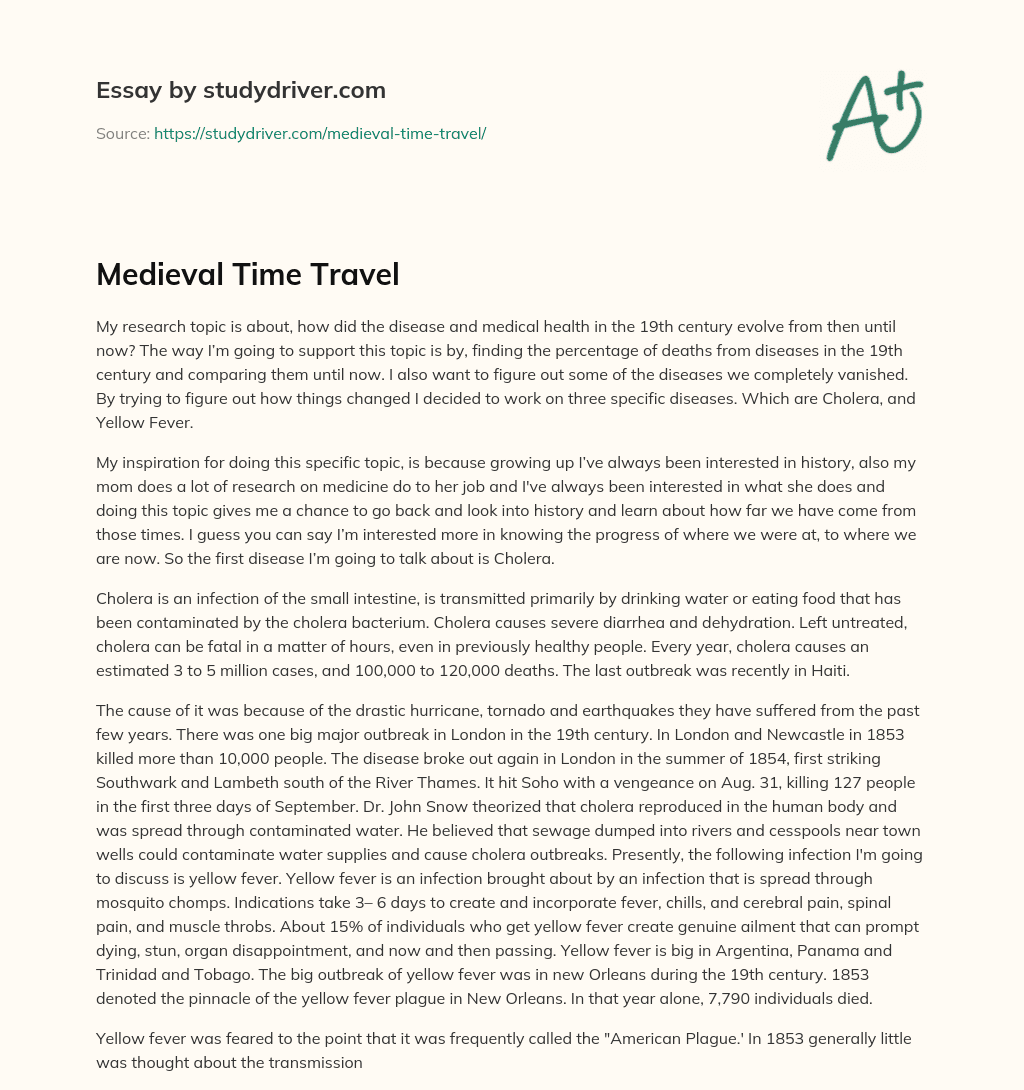 Medieval Time Travel essay