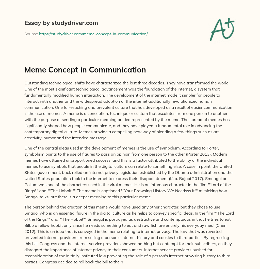 Meme Concept in Communication essay