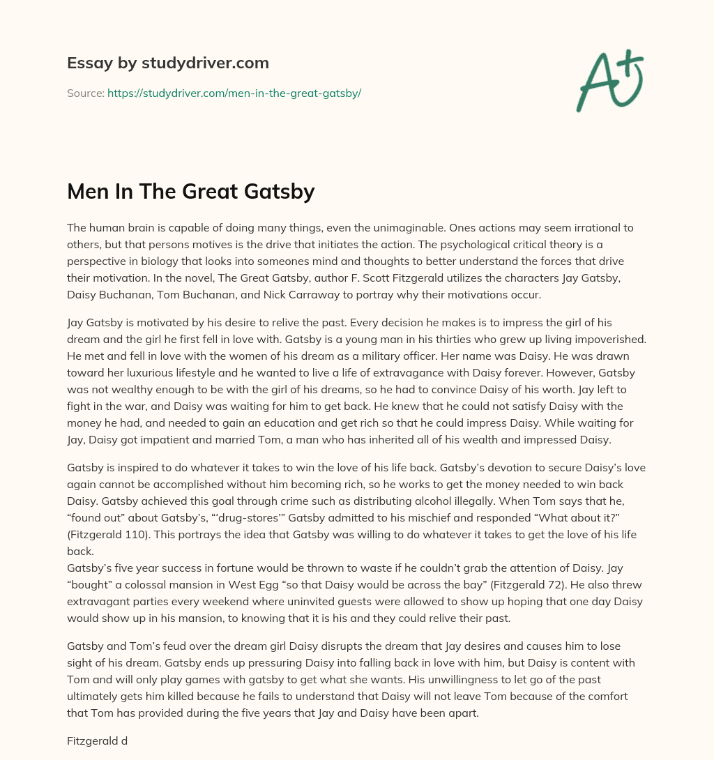 Men in the Great Gatsby essay