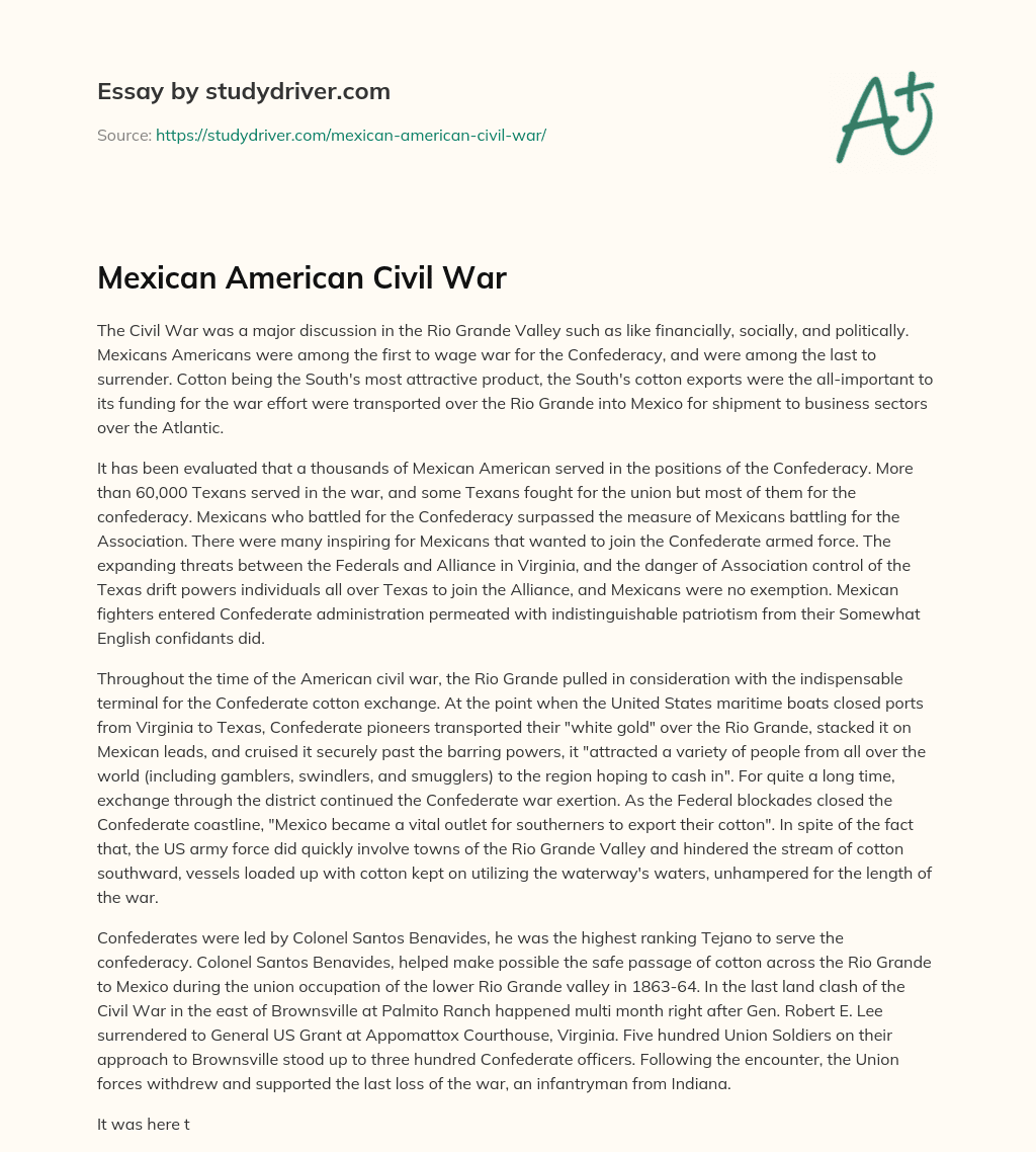 Mexican American Civil War essay