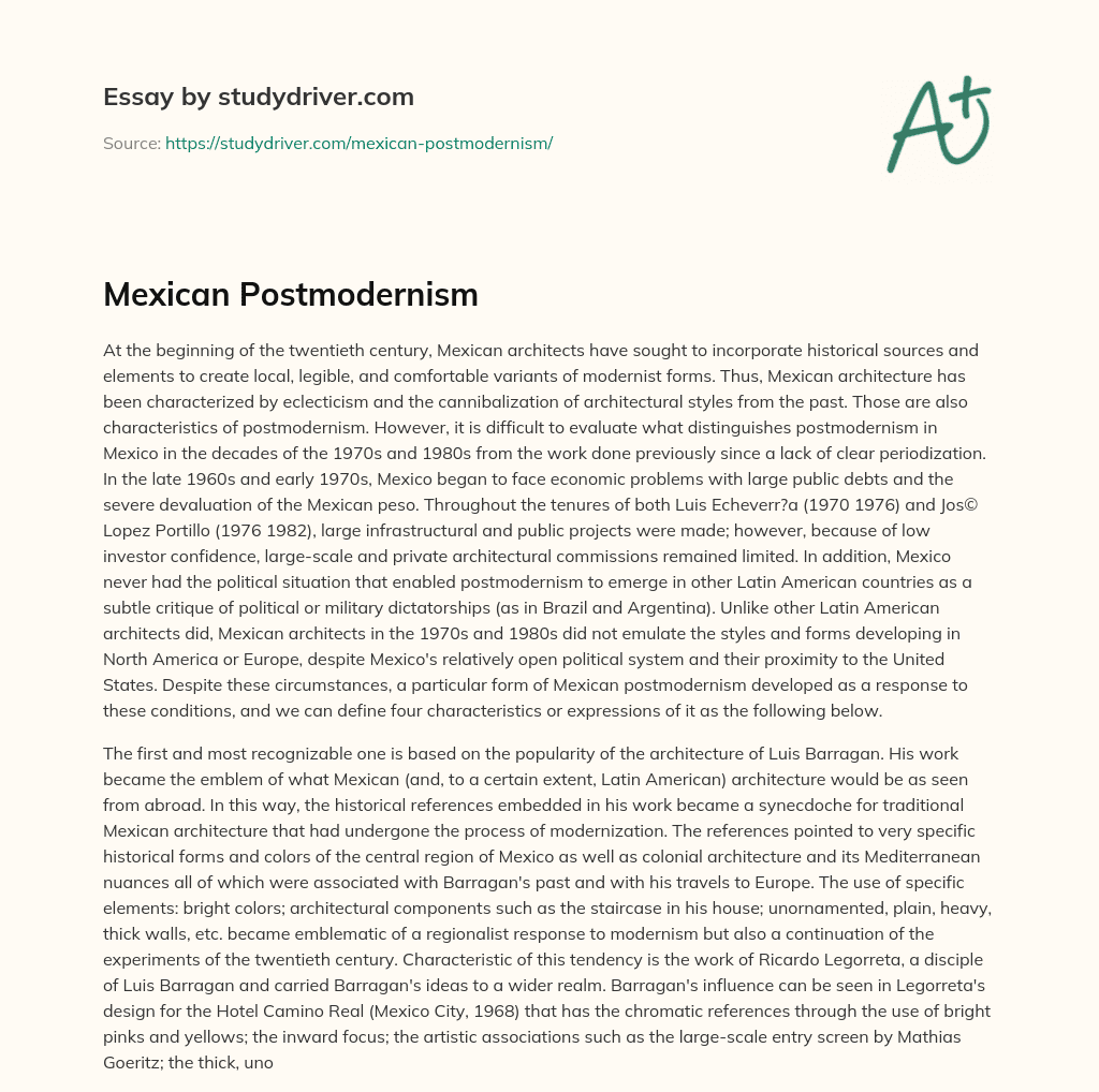 Mexican Postmodernism essay