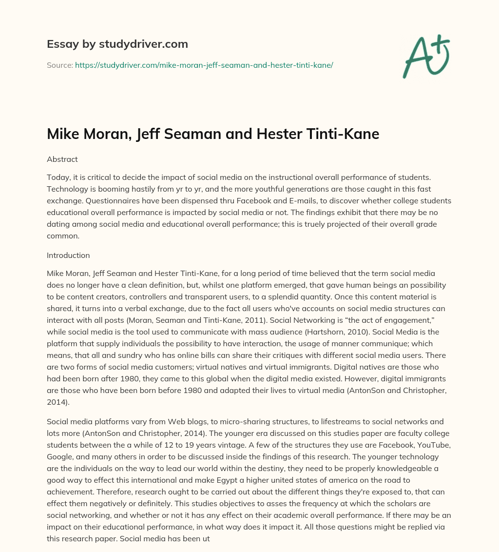 Mike Moran, Jeff Seaman and Hester Tinti-Kane essay