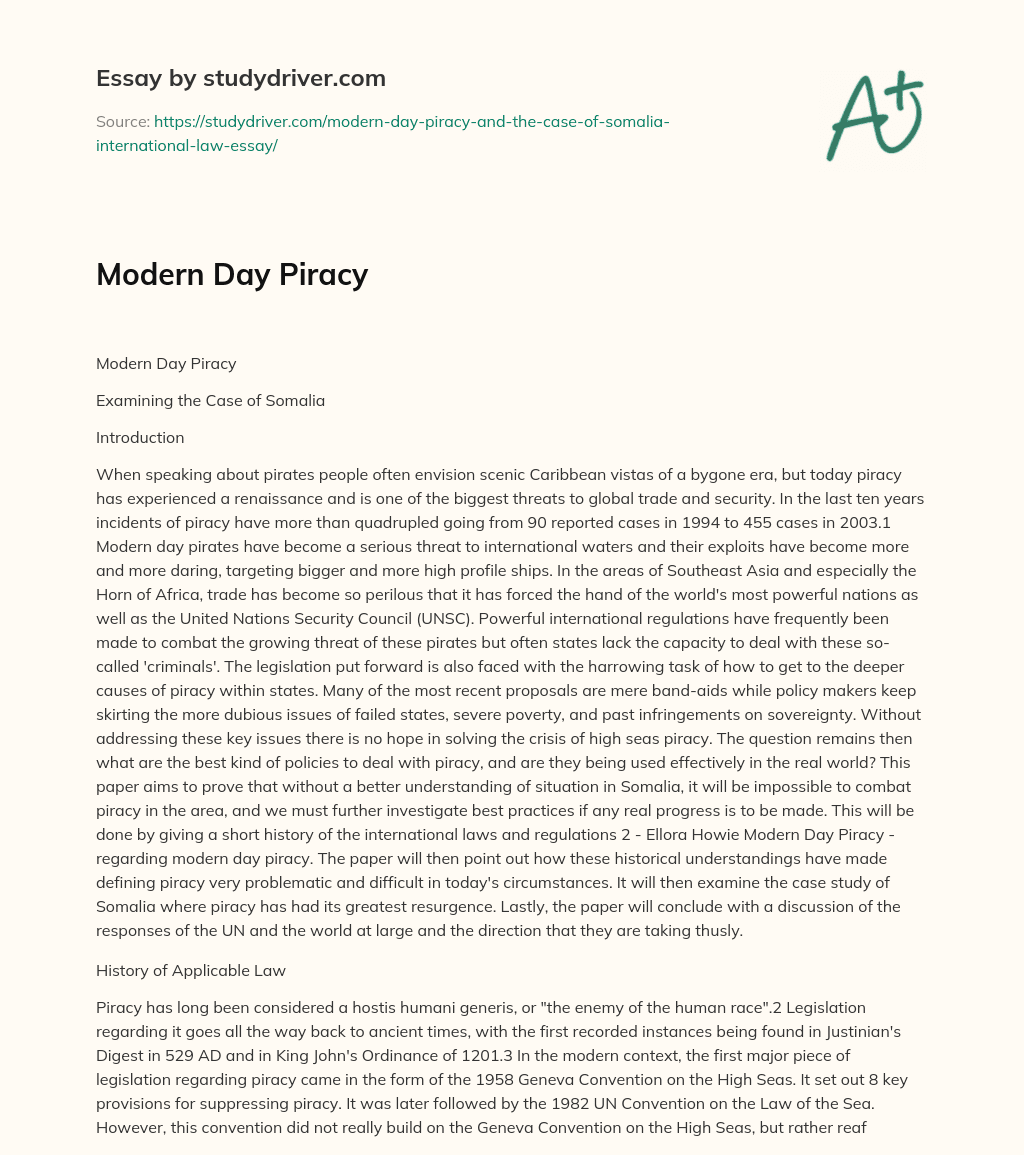 Modern Day Piracy essay