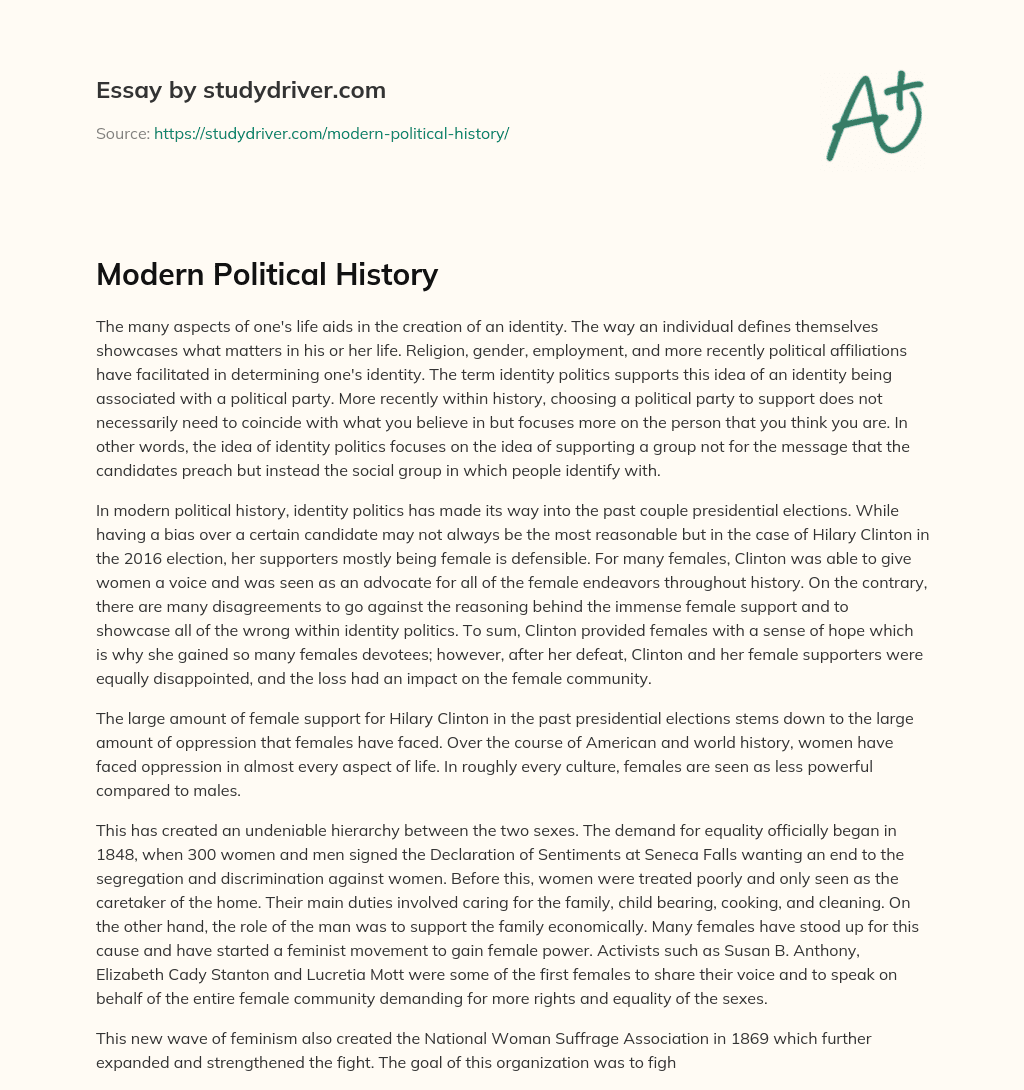 Modern Political History essay