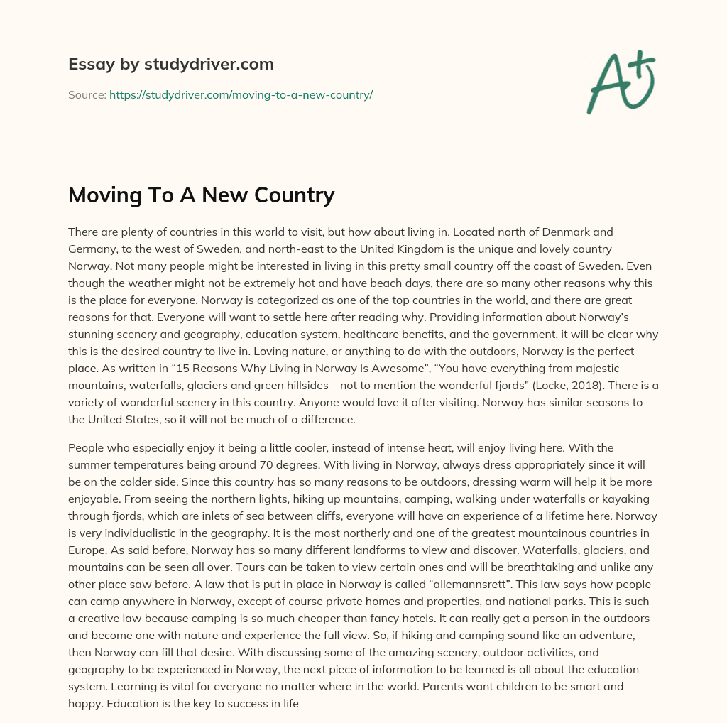 Moving to a New Country essay