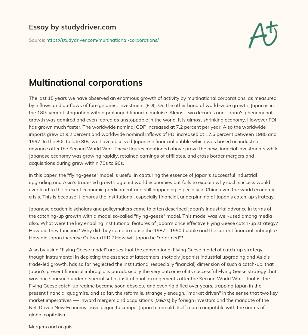 Multinational Corporations essay