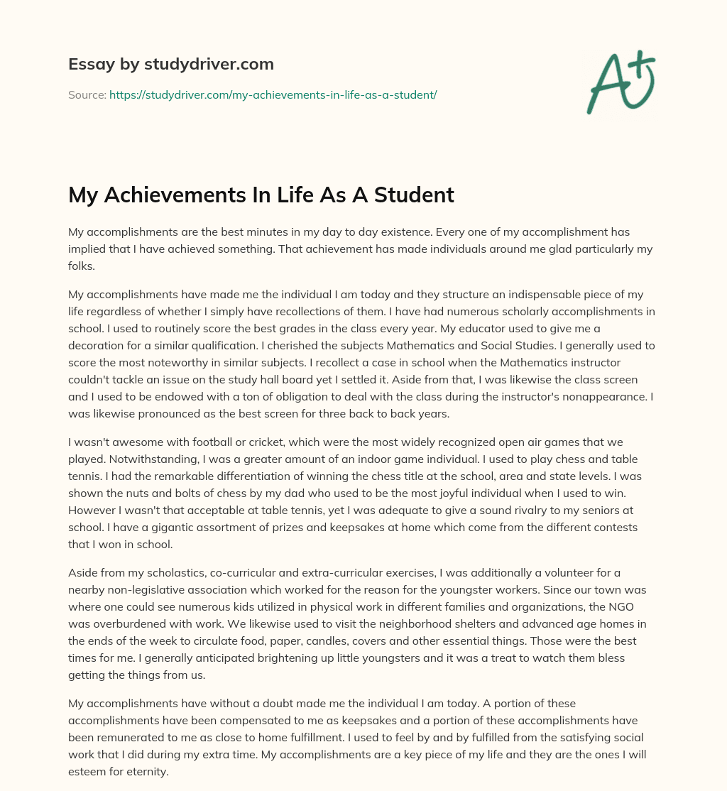 achievement essay