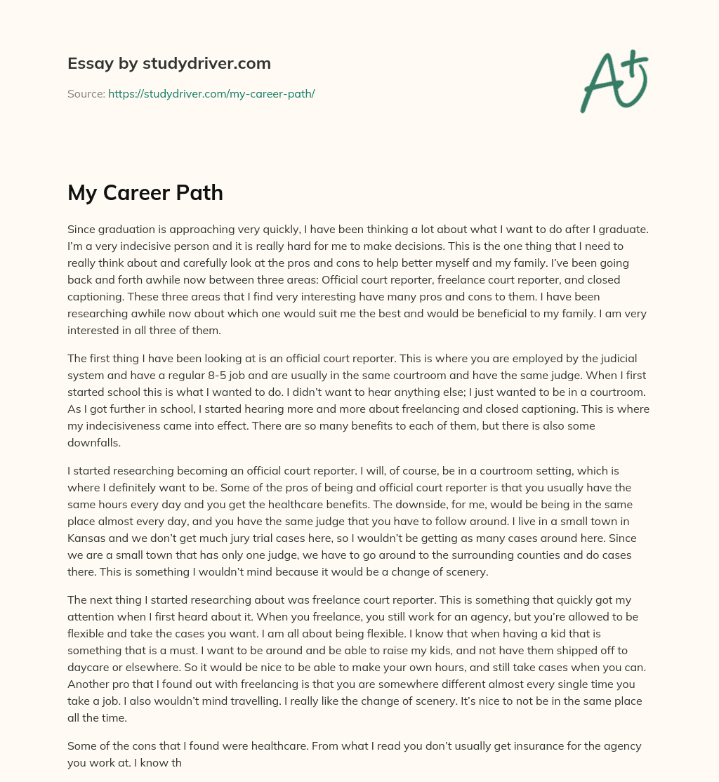 My Career Path essay