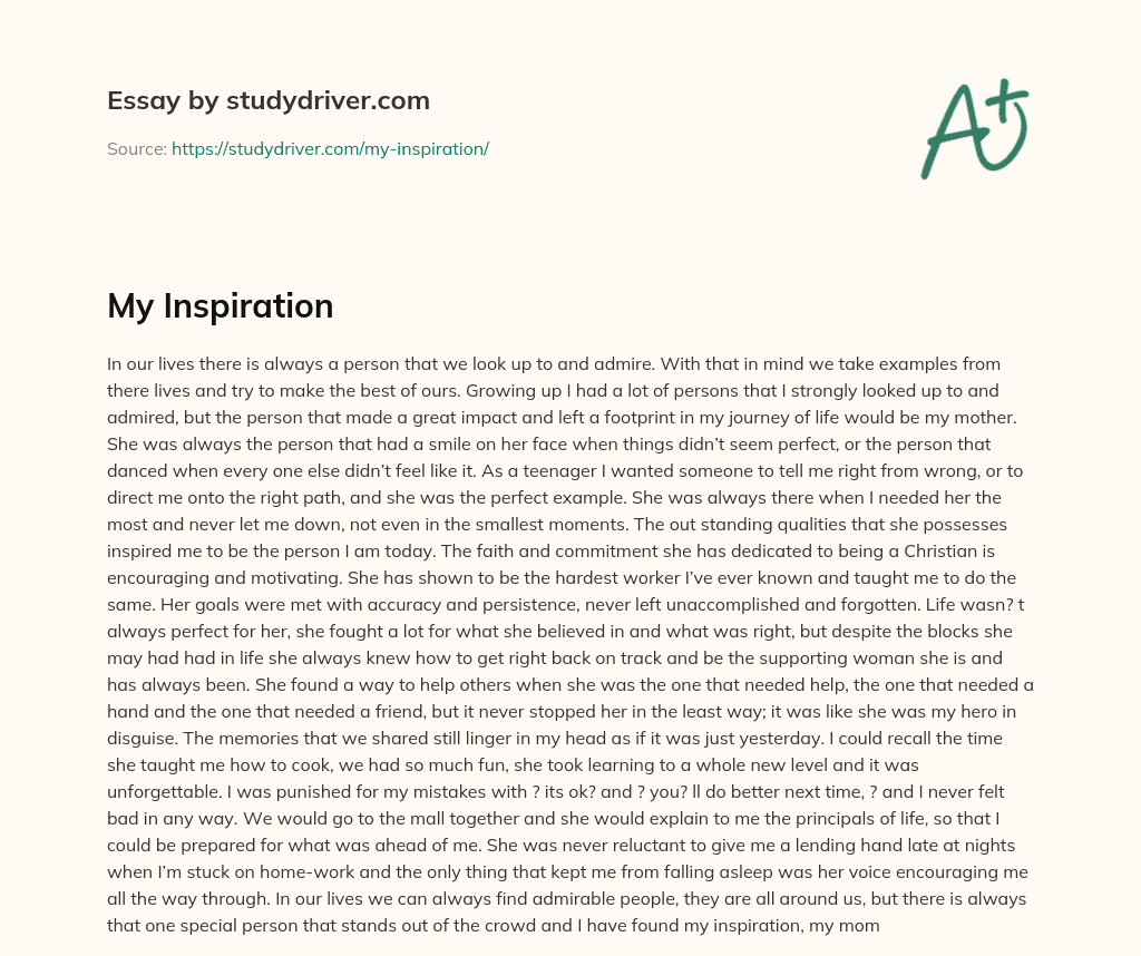 My Inspiration essay