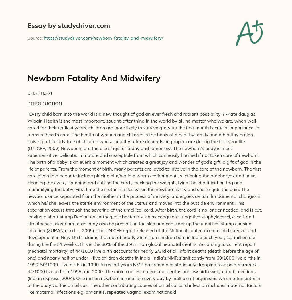 Newborn Fatality and Midwifery essay