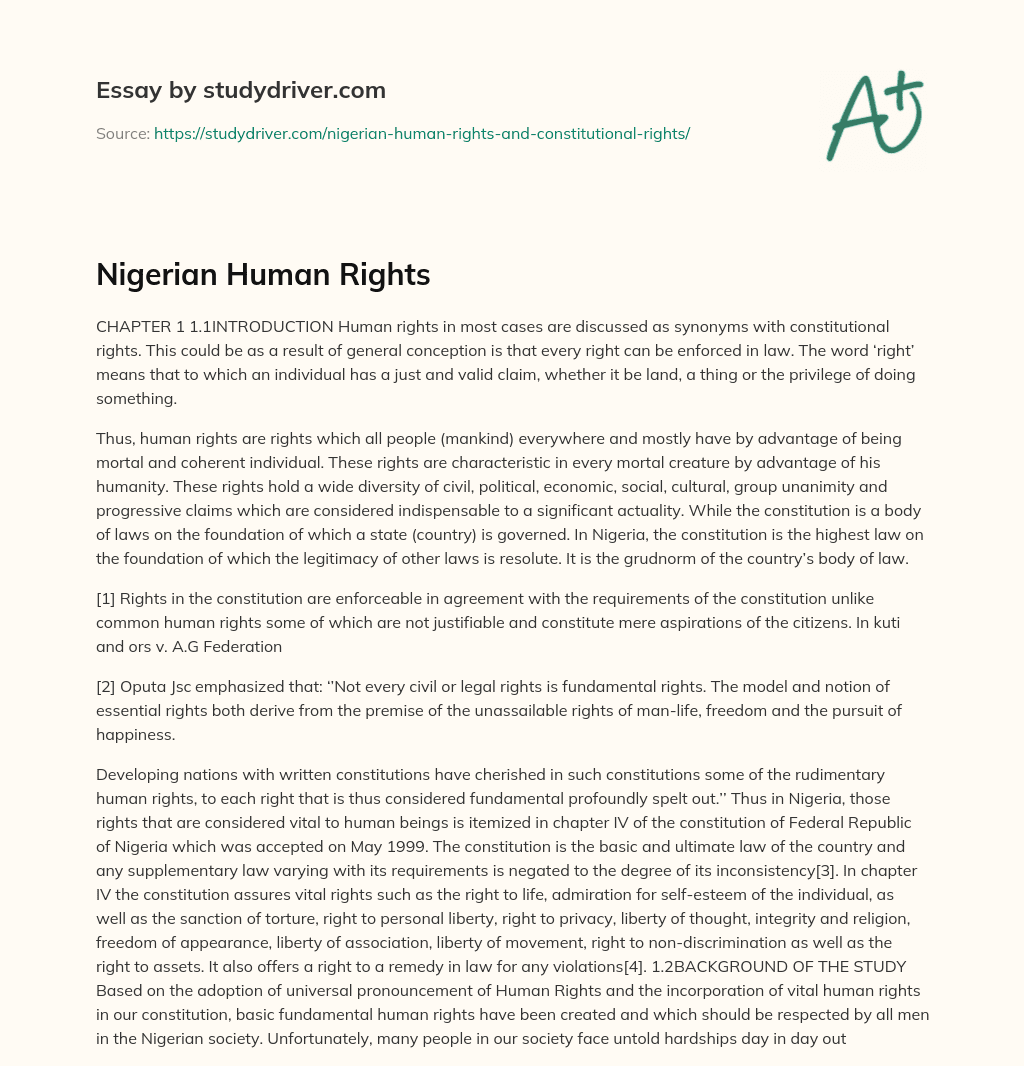 Nigerian Human Rights essay