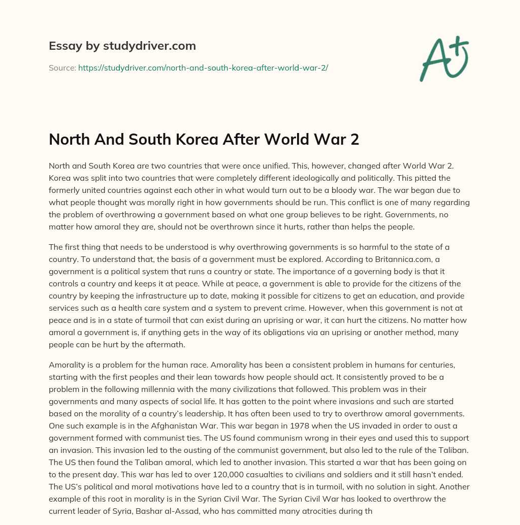 North and South Korea after World War 2 essay
