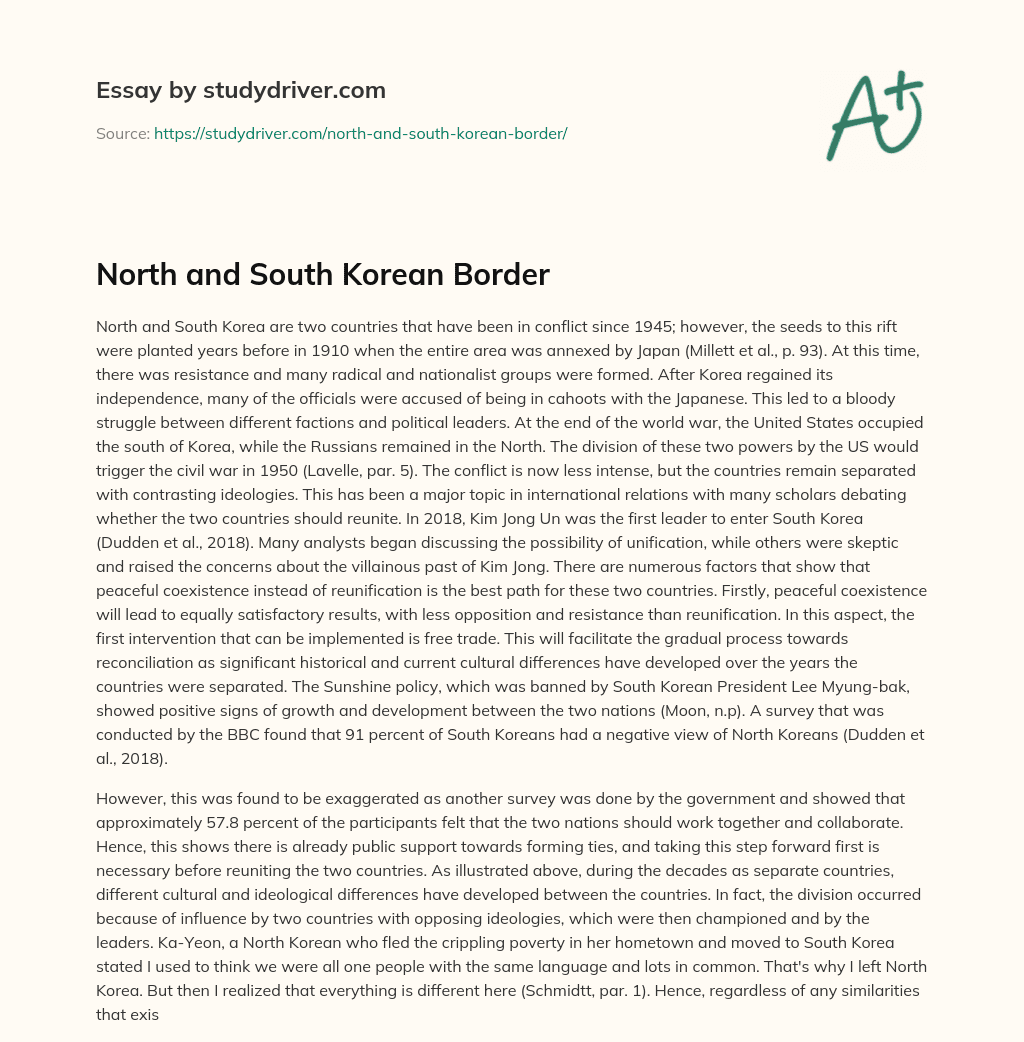 North and South Korean Border essay