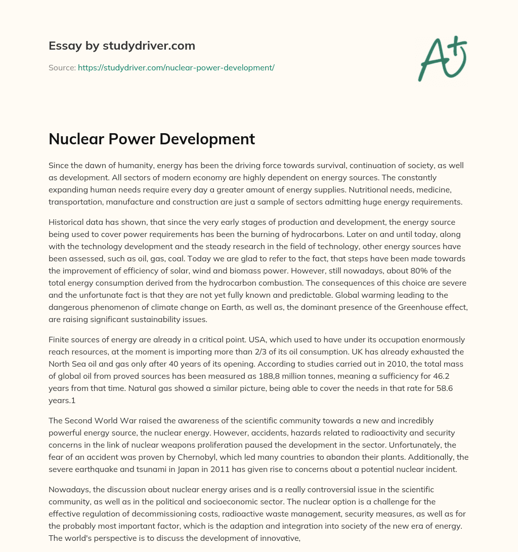 Nuclear Power Development essay