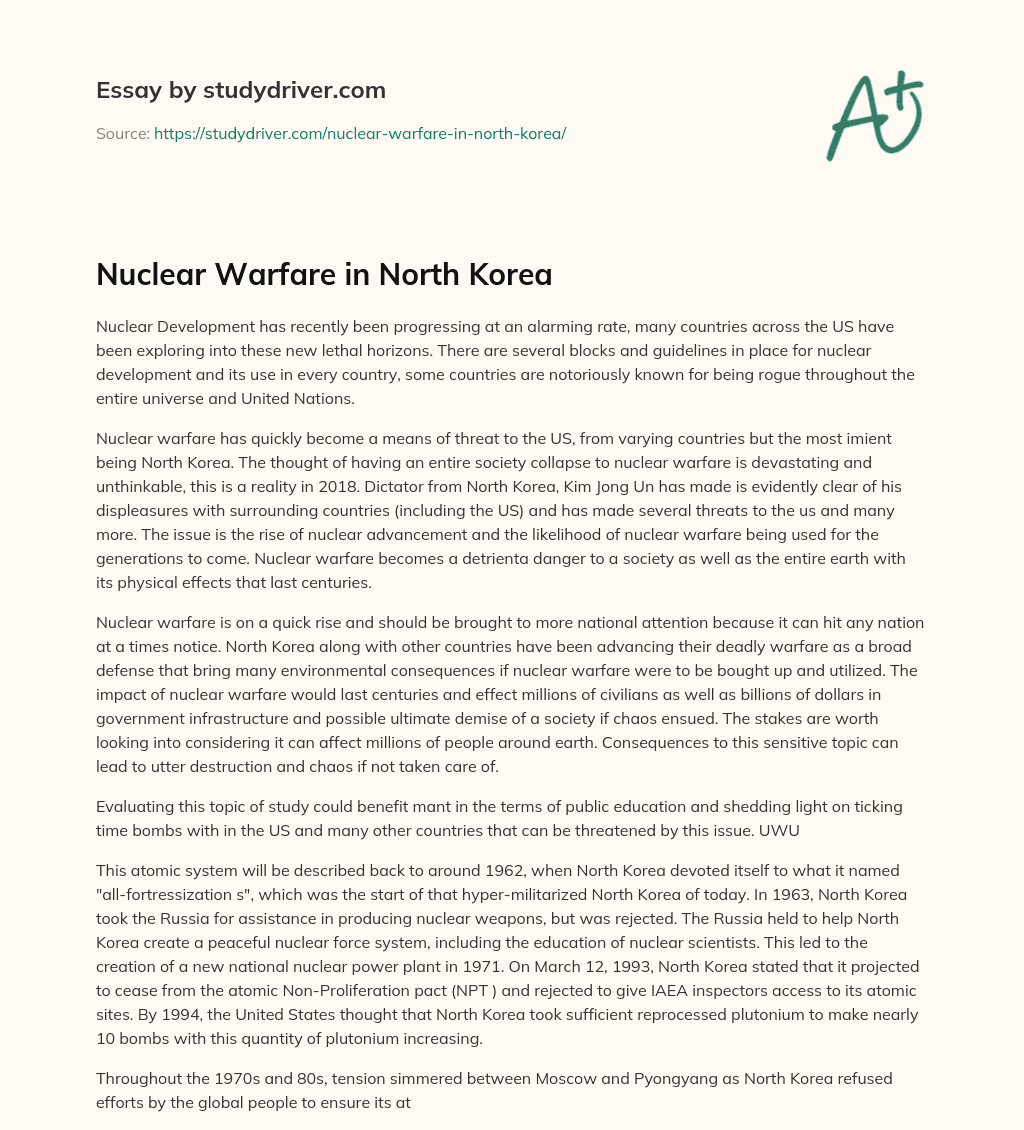 Nuclear Warfare in North Korea essay