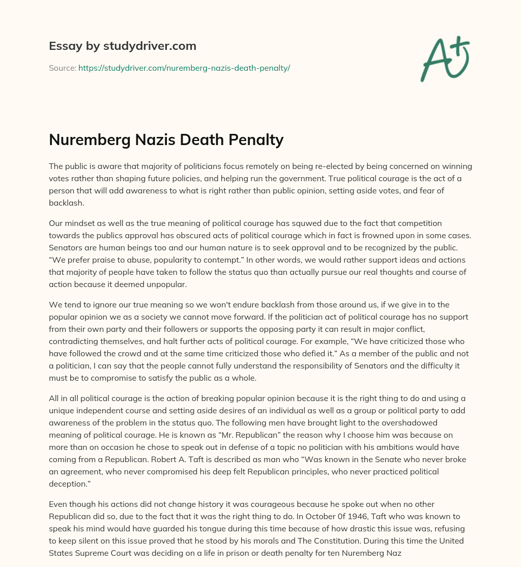 Nuremberg Nazis Death Penalty essay