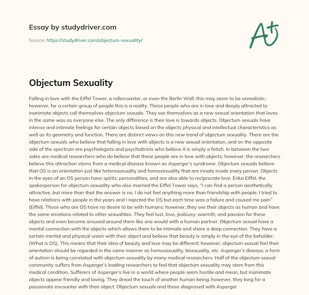 Objectum Sexuality essay