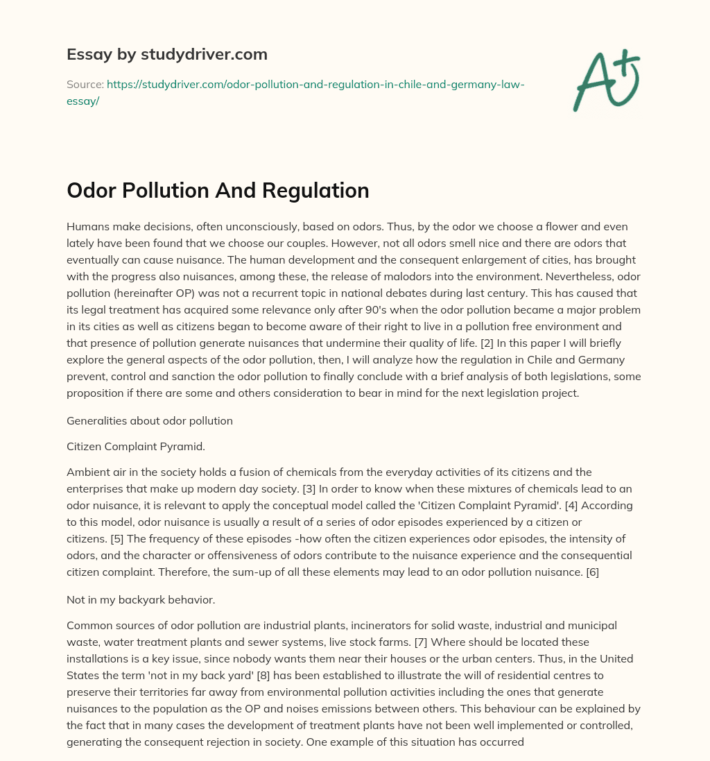 Odor Pollution and Regulation essay