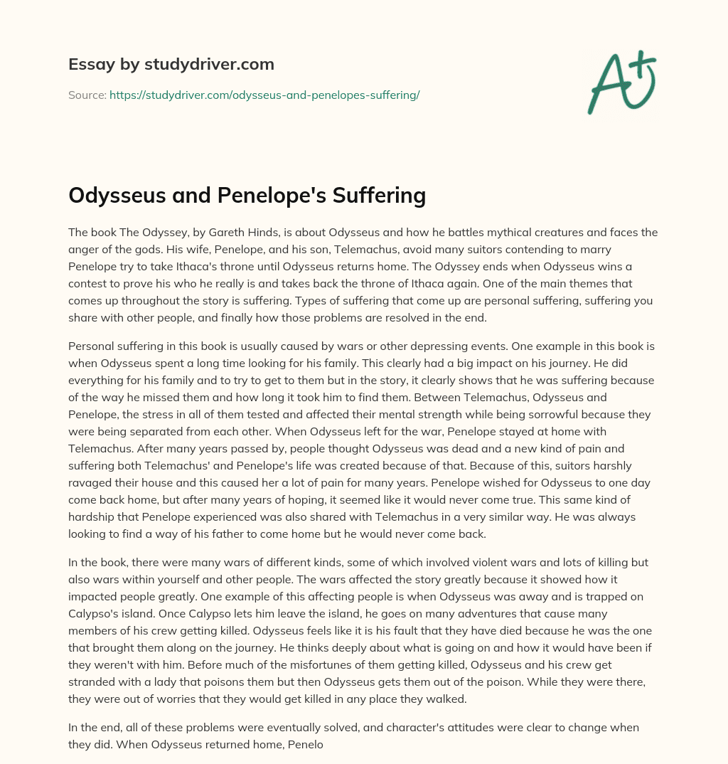 Odysseus and Penelope’s Suffering essay