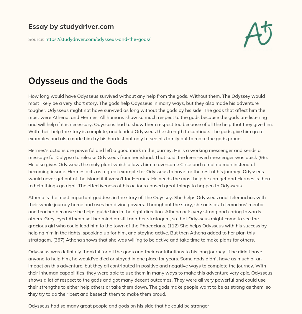 Odysseus and the Gods essay