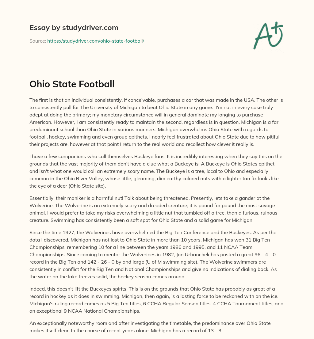 Ohio State Football essay