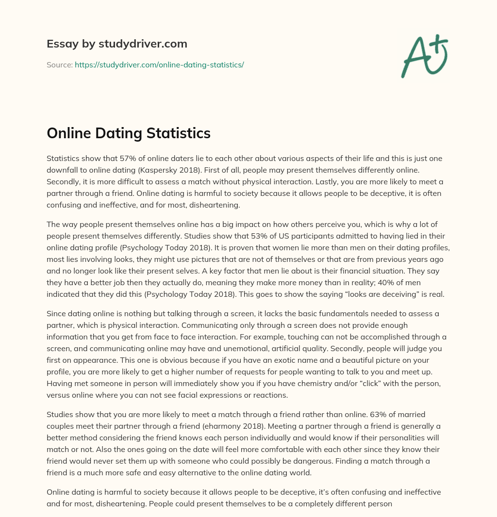 Online Dating Statistics essay