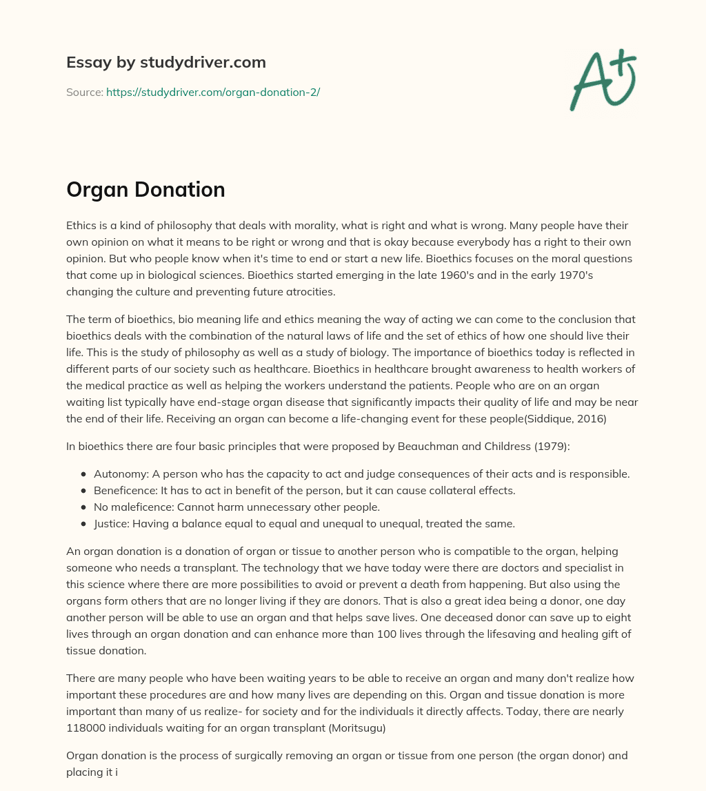 Organ Donation essay
